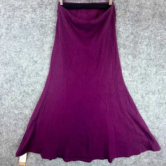 OGL Move MaxWarm Mermaid Maxi Skirt Womens Medium Purple Viscose Side Ruched - Picture 2 of 7